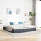 IKAYAA Boxspringbett 180 x 200 cm mit Bettkasten, Hydraulisch Stauraumbett, Polsterbett 180 x 200 cm, Bett, Schlafzimmer Dunkelgrau Ty272