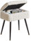 Aibiju Hocker, Stuhl für Schminktisch, Samt, rechteckiger Fußstützenhocker, Ottomane, Make-up-Hocker mit Stauraum, für Zuhause, Wohnzimmer, Umkleidekabine, Schlafzimmer, Weiß YD-MS151W