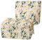 KEYRI 2 Pièces Trousse de Maquillage avec Motif Marguerites élégante Trousse de Maquillage Florale matériau en Coton Doux Pochette à Fermeture éclair Trousse-de-Toilette Femme Portable (Beige)