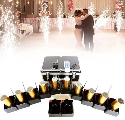 LTdlhFk Sis-Tema De Encendido De Fuegos Artificiales De Fuente Fría,Máquina De Iluminación De Fuegos Artificiales De Fuente Fría,Equipo De Control Inalámbrico para Bodas,12PCS