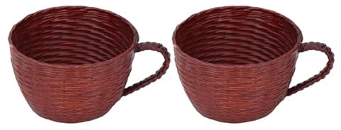 Eujgoov Elegada Maceta Tejida para Cactus, Bandeja de Plantas de Flores Pequeñas, Ideal para Amantes de Las Plantas, Conjunto de 2