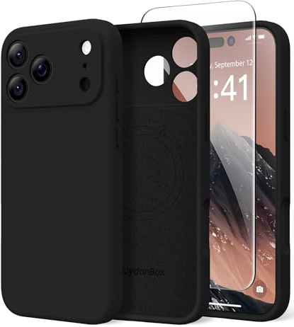 SuydanBox Magnetische Hülle für iPhone 17 Pro, kompatibel mit MagSafe, [vollständiger Kameraschutz] [Displayschutz] Stoßfeste Silikon-Schutzhülle für iPhone 17 Pro 6,3 Zoll, Schwarz