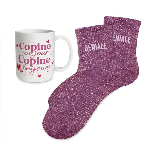 STC Coffret mug chaussettes paillettes affectif geniale