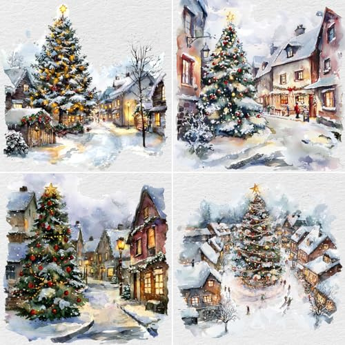 Christmas Cards Multipack 30 Pack Xmas Cards Christmas Cards 2025 Multi pack | 6 Tree Designs Festive Winter Traditional Snow Scene Seasons Greetings For Friends & Family