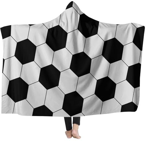 Generisch Cortinas Bufandas Con Ojales Manta Con Estampado De Fútbol Y Fútbol Perfecto Para La Bufanda Grande Cálida Familiar, gris, S