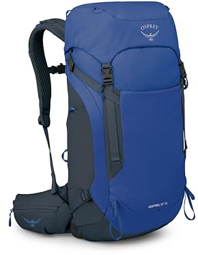 Osprey Kestrel LT 35L Herren Rucksack - Leichte Wander- & Campingtasche mit wasserdichtem Regenschutz, Rays Blue