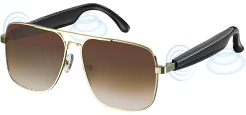 7JI Bluetooth Audio Sonnenbrille mit UV400 Polarisationsgläsern, Open-Ear-Lautsprechern & Mikrofon,Smart Eyewear IP4 wasserdichte,Magnetisches Laden,One-Touch-Aktivierung des Sprachassistenten
