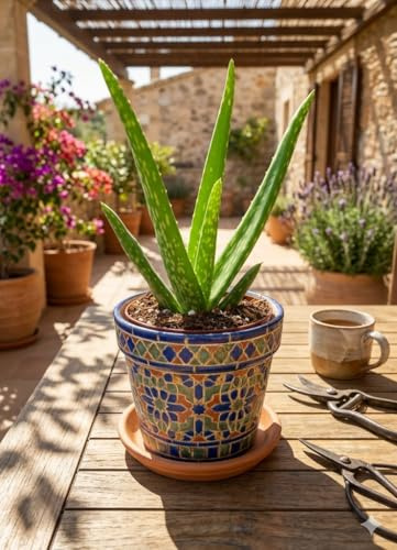 Echte Aloe Vera medizinisch Kosmetik 25cm sehr üppige Pflanzen im 12er Topf (2)