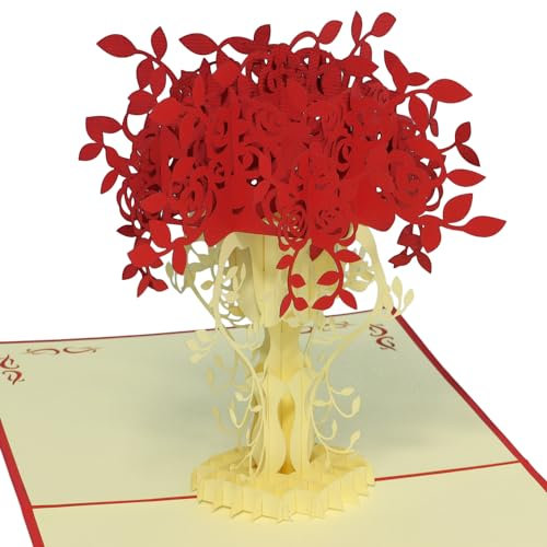 LINPopUp® Karte 3D Grußkarte Geburtstagskarte Gutschein Besserung Danke Muttertag Rosen#45#