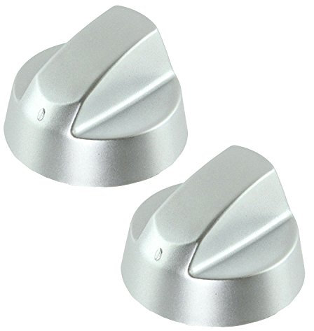 Spares2go Control Knobs/Dials for Elba Oven Cooker & Hob (Pack of 2 + Adaptors, Silver)