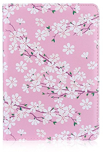 32nd Floral Series - Design PU Leather Book Folio Case Cover for Apple iPad Mini 1, 2 & 3, Designer Flower Pattern Flip Case With Built In Stand - Cherry Blossom