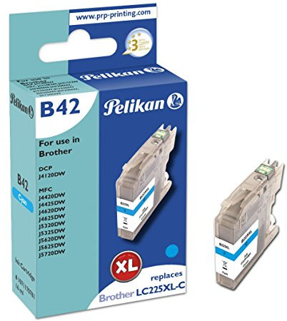 Pelikan XL Druckerpatrone B42 ersetzt Brother LC-225XL C blau
