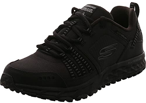 Skechers Herren Escape Plan Trekking Low Cut, Black Leather/Mesh/Trim, 39.5 EU
