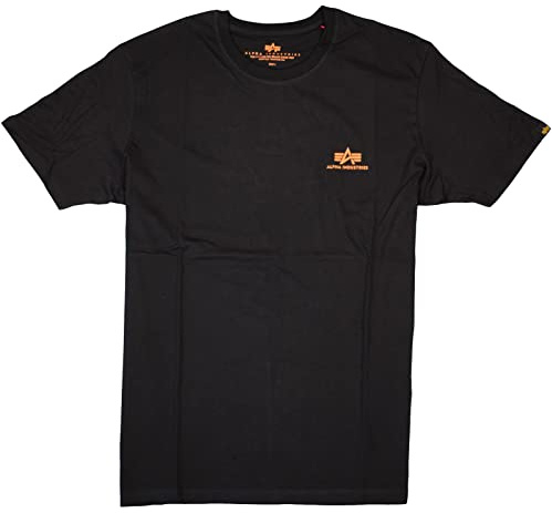Alpha Industries Basic T Small Logo 477-black/neon Orange Talla 3 XL