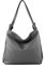 modamoda de T192 Damen Leder Rucksack Schultertasche 2in1 handmade in Italy, Farbe:Zeltgrau