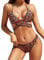 SHEKINI Damen Bikini Set Push up Verstellbar Crossover Ties-up Neckholder Bikinioberteil Zweiteiliger Badeanzug Triangel Niedrige Taille Bikinihose Strandkleidung (XS, Braun Leopard Druck)