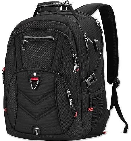 NEWHEY Sac à Dos Ordinateur 18.4 Pouces Homme Imperméable avec USB Charging Port Sac a Dos PC Portable Grande Capacité 18 Pouces Voyage d'affaires Collège