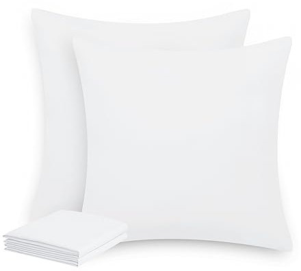 Aisbo Kissenbezug 80x80 2er Set - Kopfkissenbezug 80 x 80 Weiß mit Reißverschluss aus Mikrofaser, ÖKO-TEX Pillow Cover 80x80cm, Weich und Bügelfrei