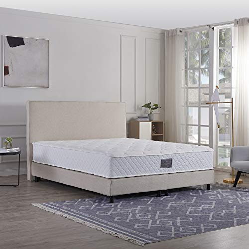 V6 Boxspringbett, Bestpreis Garantie (200 x 200 cm H3, Beige oder Grau) (Beige)