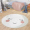 TT Home Teppich Kinderzimmer Runder Teppich Babymatte Jungs Mädchen Modernes Mond Design, Farbe:Creme, Größe:120 cm Rund