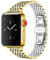 Juntan Compatible for Apple Watch 38mm 40mm 41m iWatch SE Apple Watch Series 9 8 7 6 5 4 3 2 1 Sport Edelstahl Armband Frauen Männer Silber Gold (Silberadapter)