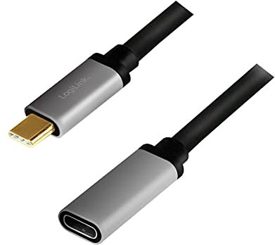 LogiLink CUA0105 - USB 3.2 Gen 2-Verlängerungskabel 4K/60 Hz, Alu, schwarz/grau, 0,5 m