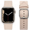 Tasikar Compatible pour Bracelet Apple Watch 49mm 45mm 44mm 42mm 41mm 40mm 38mm, Cuir Véritable Bracelet Compatible avec iWatch Ultra SE Séries 9 8 7 6 5 4 3 2 (42/44/45/49mm, Lumière Stellaire)