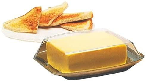 Nobel - Stainless Steel Butter Dish with Plastic lid Tray Holder Serving Storage