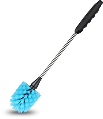 Wasserflaschenbürste, Langer Edelstahlgriff Wasserflaschenbürste Reiniger, Wasserflaschenschrubber, Küchenschrubber Reinigungsbürste für Tassen, Weingläser, Kaffeetassen, Weckruf, Länge 38cm Blau