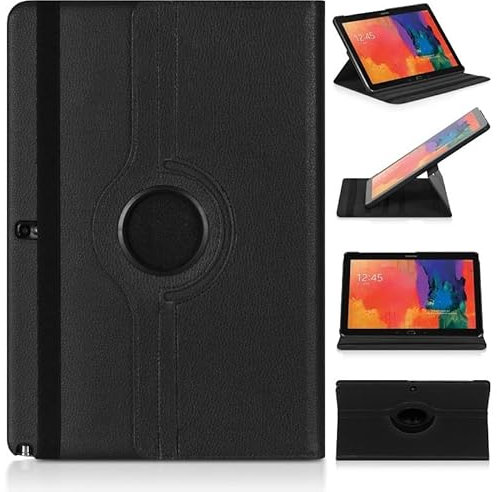 UHCOM Tablet Case for Samsung Galaxy Tab Note Pro 12.2 Case, 360 Rotating Bracket Flip Stand Leather Cover for Note Pro 12.2'' P900 (Color : Black, Size : For Tab Note Pro 12.2)
