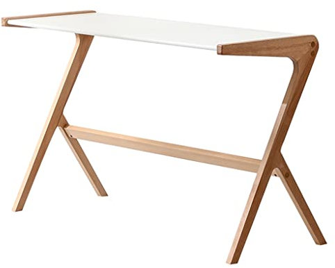 DAKLEY Skandinavischer Schreibtisch Aus Massivholz, Moderner Minimalismus, Kleiner Schreibtisch, Japanischer Minimalismus zu Hause, Langer Schreibtisch für Arbeitszimmer an Der Wand, Weiß, Nussbaum