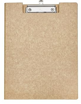 MAUL Klemmbrettmappe A4 MAULbalance | Konferenzmappe aus Karton mit marmorierter Look | Moderner Metallklemmer zur Aufbewahrung von Papier | Mappe für Büro, Küche und Werkstatt | Braun