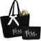 Cunno Brauttasche mit Make-up-Tasche, Frau Tragetasche, Brautparty-Geschenke für Braut, Hochzeit, Junggesellinnenabschied, Brautgeschenke, Miss to Mrs, Schwarz