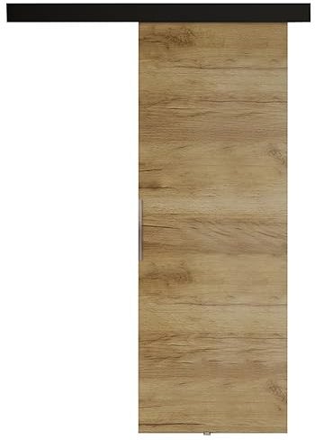 KIER FURNITURE Türen MALIBU 60 Moderne Schiebetüren - Wandschiebetür - Universal Links und Rechts - Metallschiebesystem - Robust, Haltbar - Stabil, Langlebig - Eiche Craft B66xH205xT1,6 cm