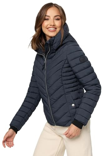 MARIKOO Damen Stepp Jacke gesteppte warme Übergangsjacke Kapuze B957