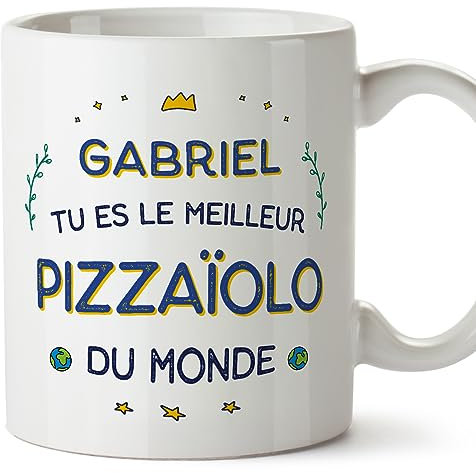 Mugffins Tasses Personnalisables pour PIZZAÏOLO homme - En Français - Cadeau Personalisé- Meilleur du Monde - 11 oz / 330 ml
