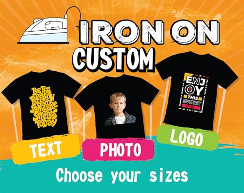Custom Iron On Heat Transfers - 5 Inch Onesie Size - DIY T-Shirt Heat Transfer Ready to Apply DTF Iron On Personalised - Your Custom Design, Gang Sheet Transfers