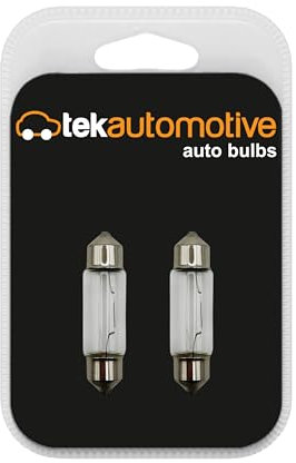 Tek Automotive 272 Number Plate Bulb Car Interior Light Bulbs 12V 10W Bulb S8.5D 11x38mm Festoon Bulbs - Twin Pack Car Bulbs