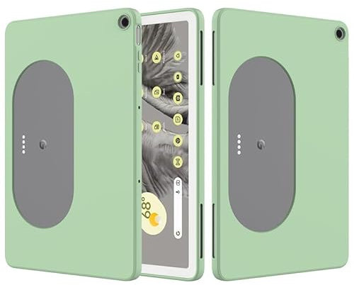 Custodia per tablet Google Pixel da 11 pollici (2023), in silicone liquido, flessibile in gomma morbida gel, slim fit, protettiva antiurto, verde