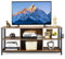 KOMFOTTEU Mobile TV Industriale Panca TV a 3 Livelli con Supporto a Sospensione Metallico Tavolo TV Stile Vintage per TV fino a 65 140x40x63cm per Soggiorno Camera da Letto Ufficio