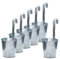 Spetebo Zink Garten Blumentopf für Geländer und Zaun - 6er Set - Balkon Hängetopf Silber mit Haken zum Aufhängen - Pflanzen Hängetöpfe Kräuter Topf Blumen Vase Übertopf mit Aufhängung