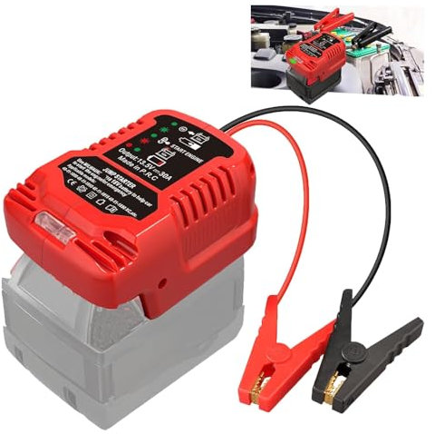 Auto-Starthilfe-Adapter, kompatibel mit Milwaukee 18 V MAX Batterien mit 11 AWG Starthilfe-Kabel für die Verwendung mit LKWs, SUVs, Full-Size-Autos, mittelgroßen Autos und kleinen