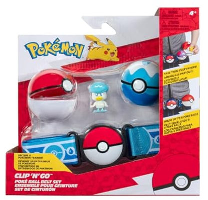 Pokemon Clip 'N' Go Poke Ball Gürtel Set (Quaxly #1 mit Level Ball, Best Ball und Quaxly Thema Gürtel) W16