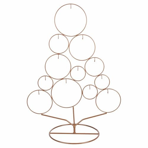 Albero di Natale in ferro h. 50 cm, 9 ganci, oro, XMas