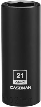 CASOMAN Douille à choc 1/2 x 21 mm de profondeur, 6 points, métrique, CR-MO
