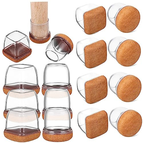 IWOWHERO 16St klarer Stuhl Tür Verstellbarer Hocker rutschfeste Möbelpads Garage Greifer Furniture Gliders Squares Stuhlgleiter rutschhemmer Teppichboden Möbelauflagen Stuhlbeinschützer TPE