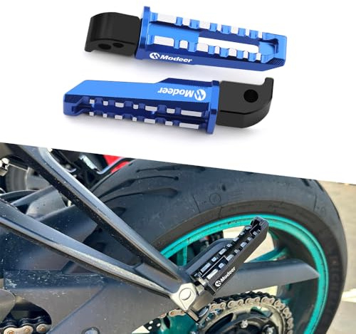 Modeer Repose-pieds arrière Moto Pédale de Repose-Pieds Socius pour XMAX 125 2010-2021 | XMAX 250 2010-2016 | XMAX 300 2017-2021 | XMAX 400 2013-2021 x max 125/250/300/300/400 accessoires Bleu