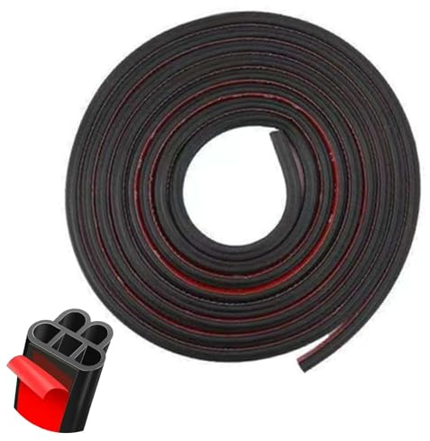 GisWell Türdichtung Selbstklebend 10m Universal Auto Gummi (5 Löcher) | Schalldämmung Dichtungsband für Pkw, Wasser- und Staubschutz, Flexibles EPDM Material