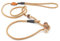 Retrieverleine 6 mm | Champagner | Moxon-Leine mit hochwertigem Horn-Zugstopp | robuste, wetterfeste Hundeleine aus Tau mit integrierter Halsung - 130 cm