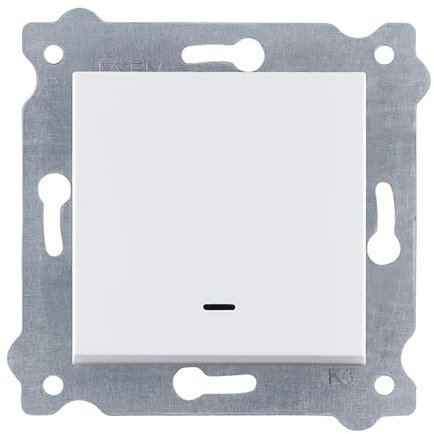 EXEN - Lichtschalter Unterputz 1-fach mit LED Kontrollleuchte - Einzelschalter Weiß - All-in-One Kompatibel mit Serien KARELL/ODAK/COMFORT von Marke EXEN - 201/01E